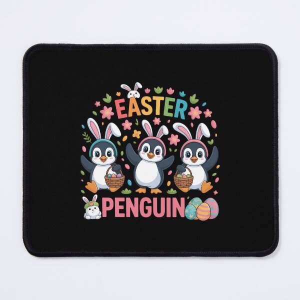Item preview, Easter Penguin Three Cute Bunny Penguins Hunting Eggs designed and sold by AsteriskDatBArt.