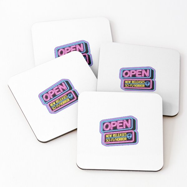 Item preview, Retro Neon Sci-Fi & Horror Movie Sign - 80s Aesthetic Synthwave Art designed and sold by DaveyBoyFlips.