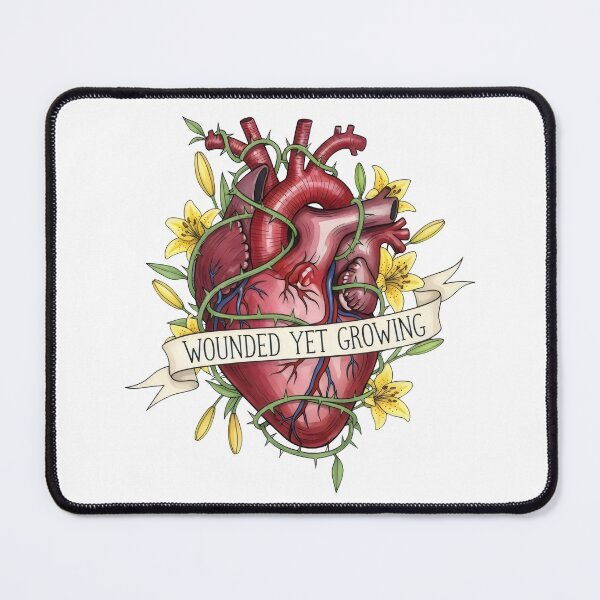 Item preview, Anatomical Heart with Flowers Art – Wounded Yet Growing, Botanical Gothic Watercolor designed and sold by Luminari Creations.