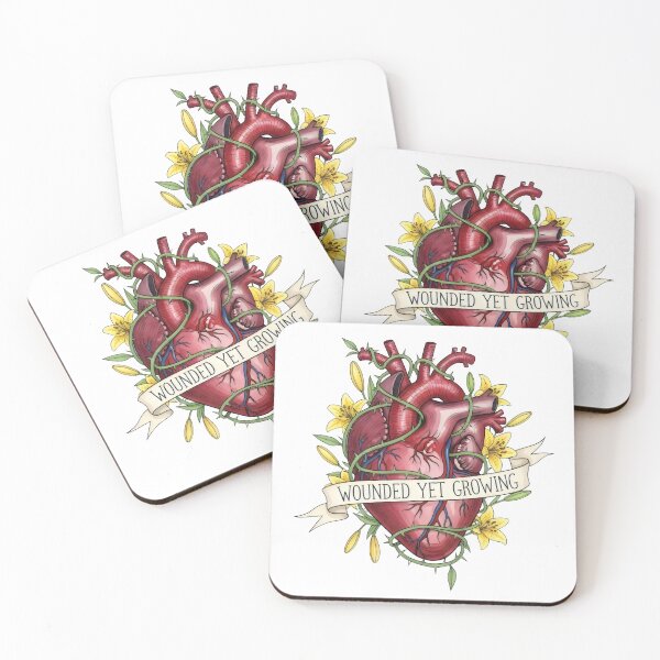 Item preview, Anatomical Heart with Flowers Art – Wounded Yet Growing, Botanical Gothic Watercolor designed and sold by Luminari Creations.