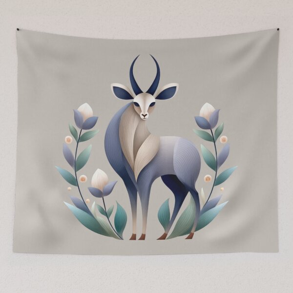 Item preview, Stylized Antelope Floral Illustration designed and sold by PaintbrushPlace.