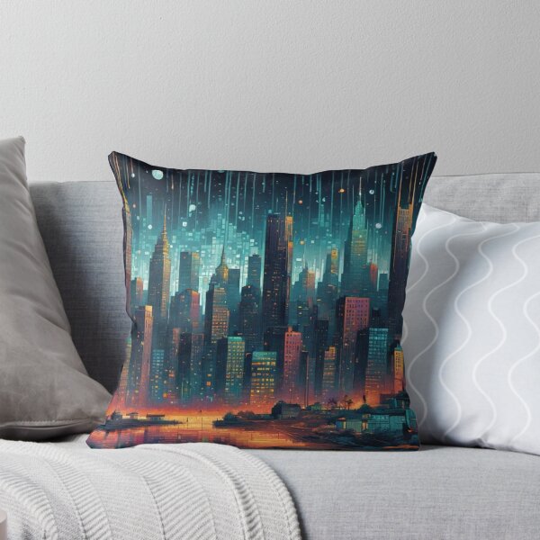 Item preview, Electric Storm Over the City designed and sold by Undersea Ai Art.