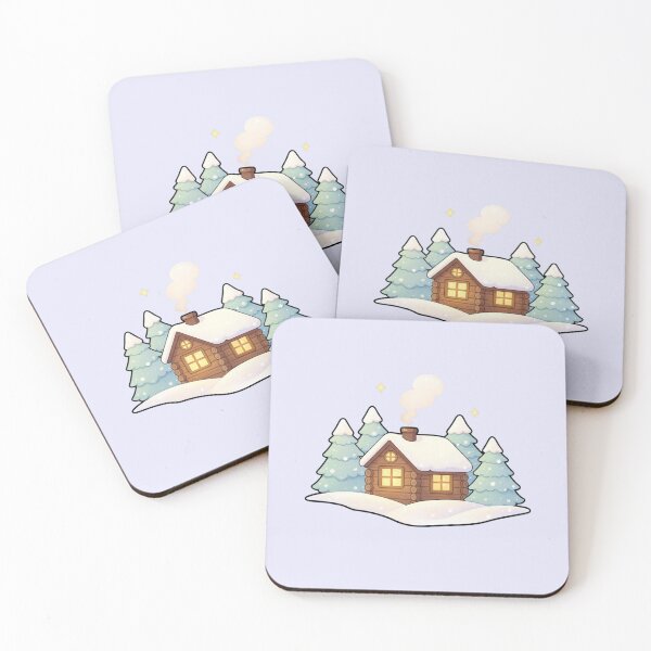Item preview, Minimal Scandinavian Winter Cabin Christmas Illustration | manga | cute kawaii | by Nooby Draw designed and sold by NoobyDraw.