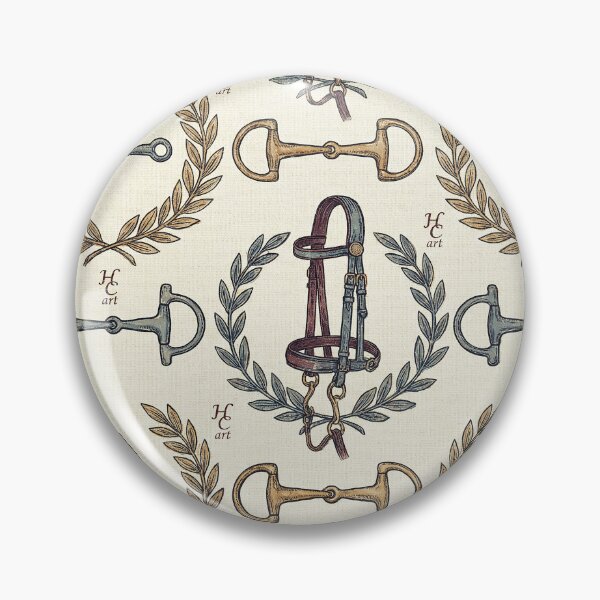 Item preview, Vintage Equestrian Pattern: Horse Bridle, Stirrups & Laurel Wreath designed and sold by Hen-C-Art.