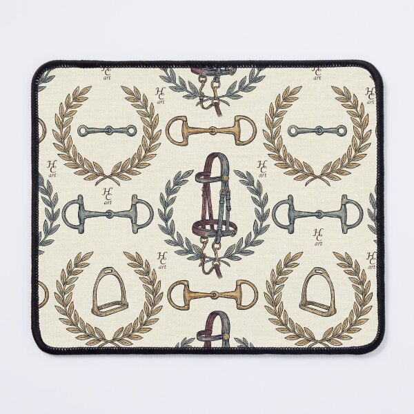 Item preview, Vintage Equestrian Pattern: Horse Bridle, Stirrups & Laurel Wreath designed and sold by Hen-C-Art.