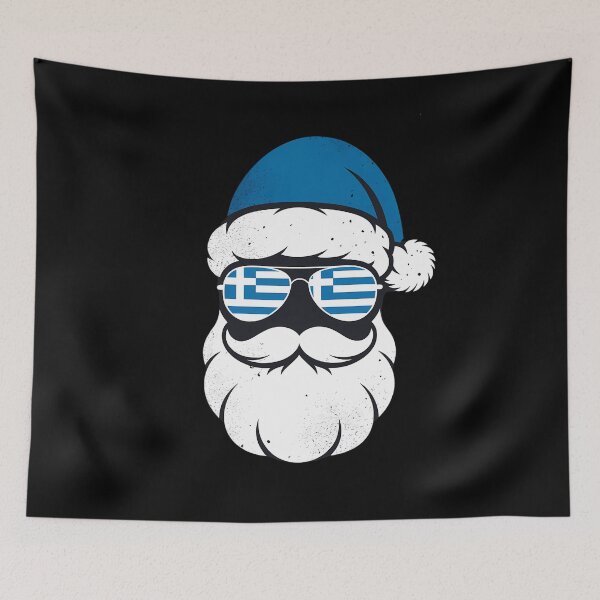 Item preview, Greek Orthodox Christmas Santa Claus Greece Flag designed and sold by AsteriskDatBArt.