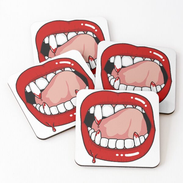 Item preview, vampire lips after a bite  designed and sold by Blockhead Designs.