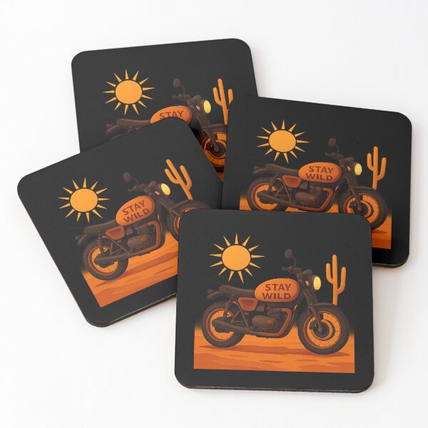 Item preview, Stay Wild Scrambler Motorcycle Desert Poster designed and sold by MKreative Studio.