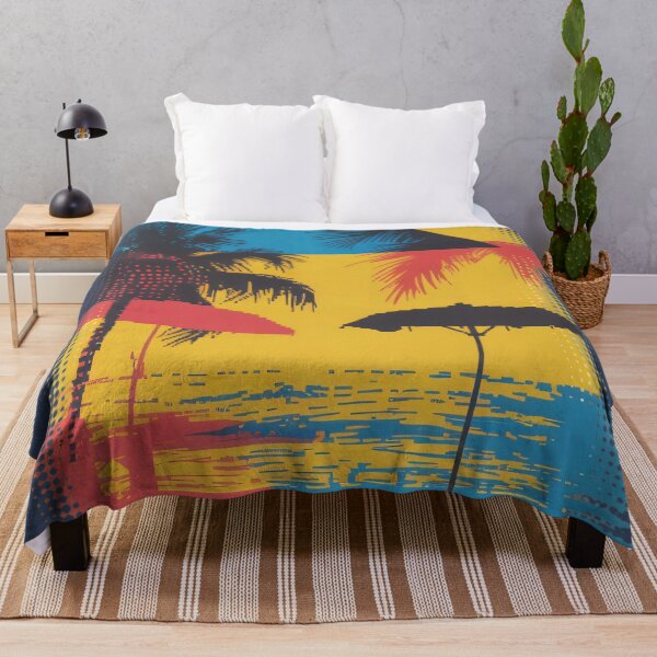 Item preview, Colorful Retro Beach with Palm Trees designed and sold by KiraChie.