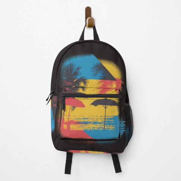 Item preview, Colorful Retro Beach with Palm Trees designed and sold by KiraChie.