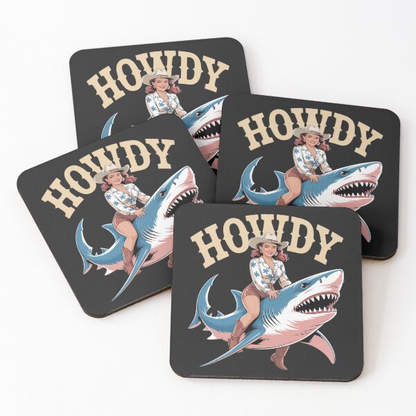 Item preview, Cowgirl Riding Shark Rodeo Funny Western Summer Howdy designed and sold by Eskomeranola.