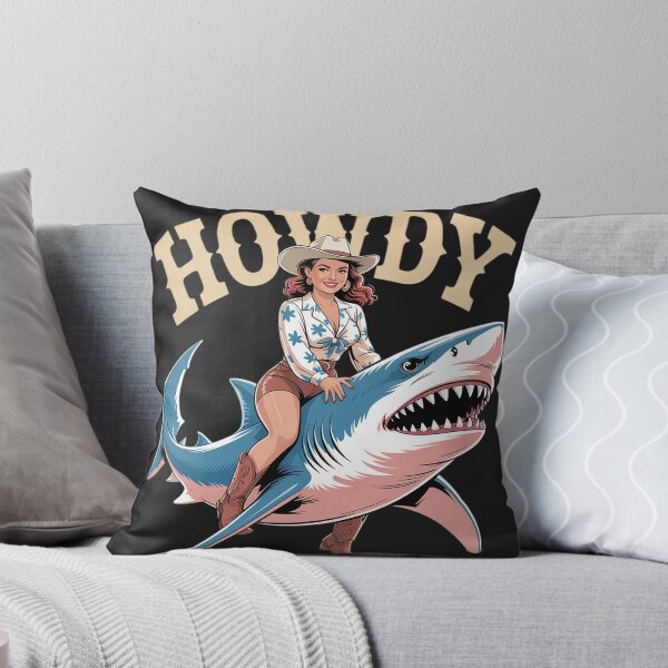 Item preview, Cowgirl Riding Shark Rodeo Funny Western Summer Howdy designed and sold by Eskomeranola.