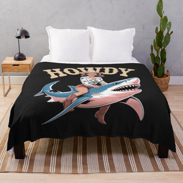 Item preview, Cowgirl Riding Shark Rodeo Funny Western Summer Howdy designed and sold by Eskomeranola.