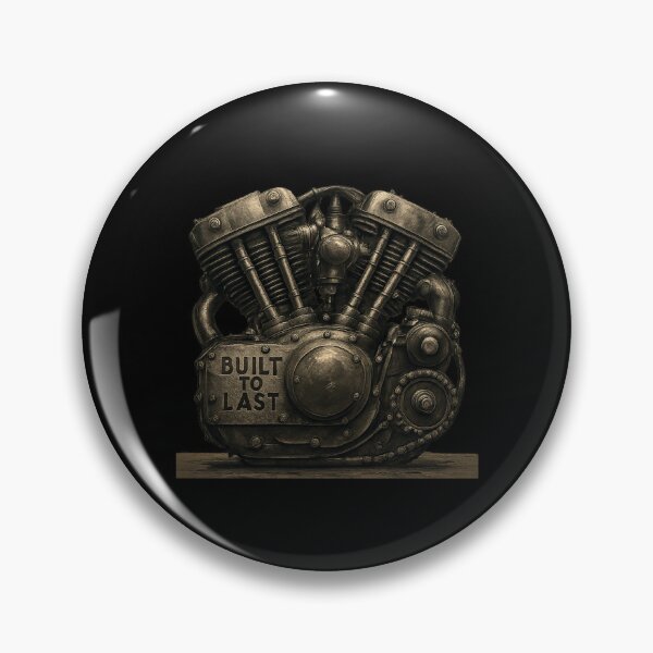 Item preview, Built to Last - Industrial Motorcycle Engine Illustration designed and sold by MKreative Studio.