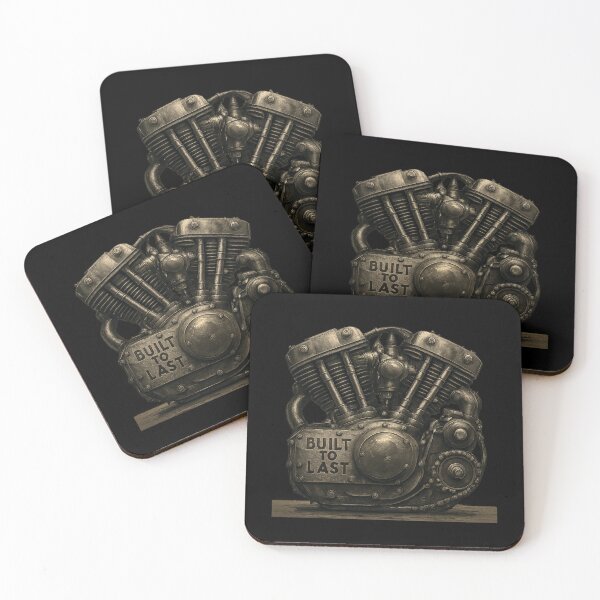 Item preview, Built to Last - Industrial Motorcycle Engine Illustration designed and sold by MKreative Studio.