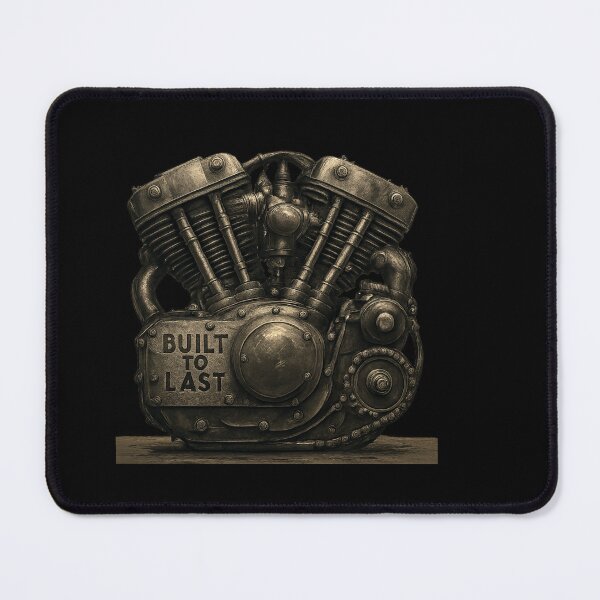Item preview, Built to Last - Industrial Motorcycle Engine Illustration designed and sold by MKreative Studio.