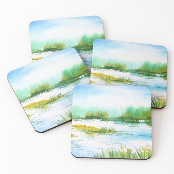 Item preview, Peaceful lake in expressive watercolour designed and sold by Art-By-Rosalind.