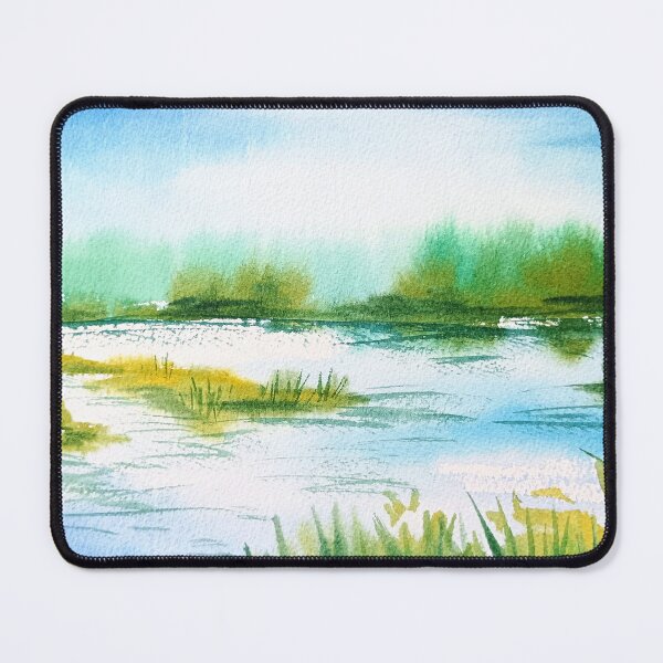 Item preview, Peaceful lake in expressive watercolour designed and sold by Art-By-Rosalind.