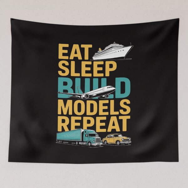 Item preview, Eat Sleep Build Models Repeat Gift Model Builder designed and sold by BotboutiquePre.