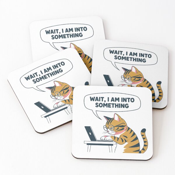 Item preview, Wait I Am Into Something Coding Cat - Funny Programmer Retro Design designed and sold by LoveDesignMania.