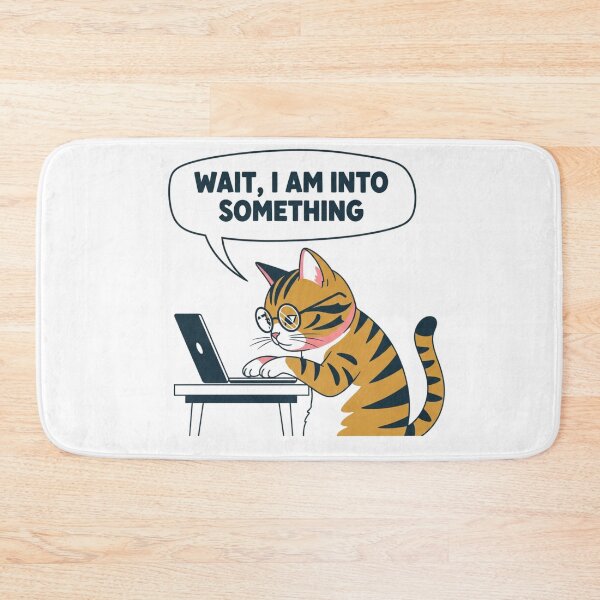 Item preview, Wait I Am Into Something Coding Cat - Funny Programmer Retro Design designed and sold by LoveDesignMania.
