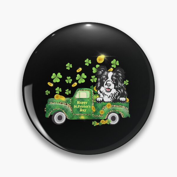 Item preview, Lucky Border Collie Truck Happy St Patricks Day Irish designed and sold by Moxizz.