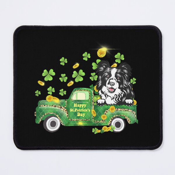 Item preview, Lucky Border Collie Truck Happy St Patricks Day Irish designed and sold by Moxizz.