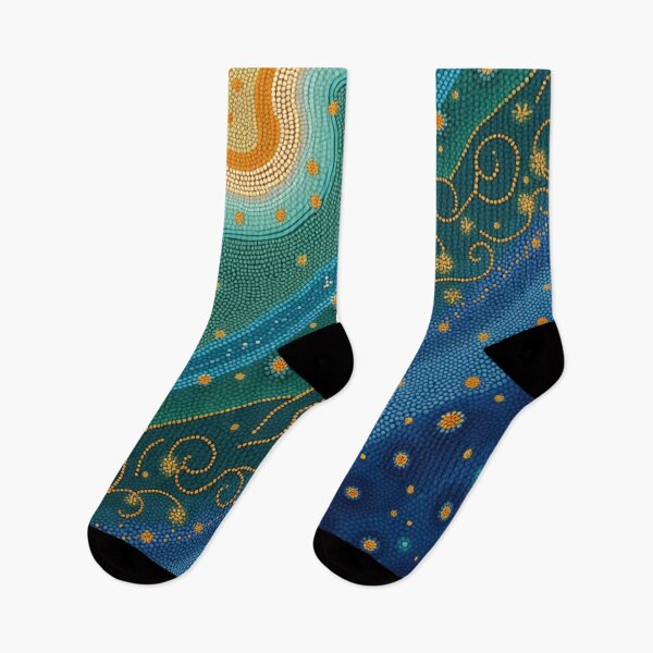 Item preview, Aboriginal Inspired Dot Art - With Colorful The Waves designed and sold by GrinGalore.
