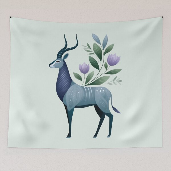 Item preview, Stylized Antelope Botanical Illustration designed and sold by PaintbrushPlace.