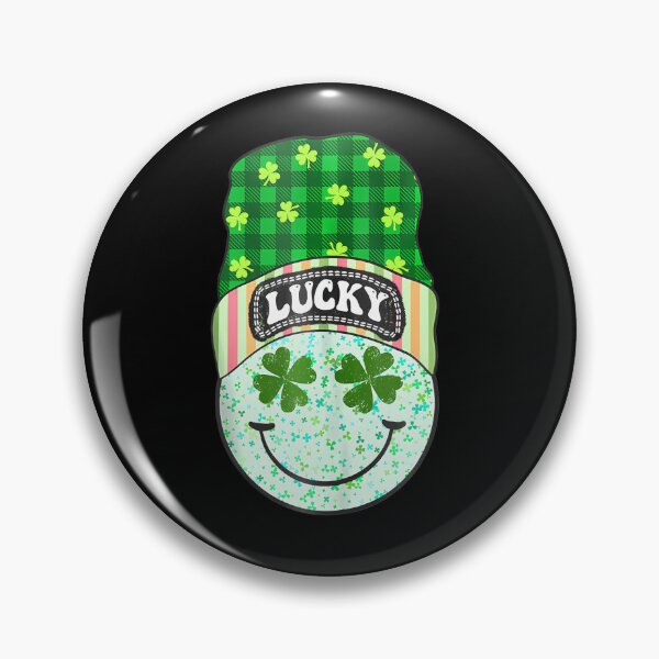 Item preview, Lucky Happy Smile Face Retro Green Shamrock St Patricks Day  designed and sold by Moxizz.