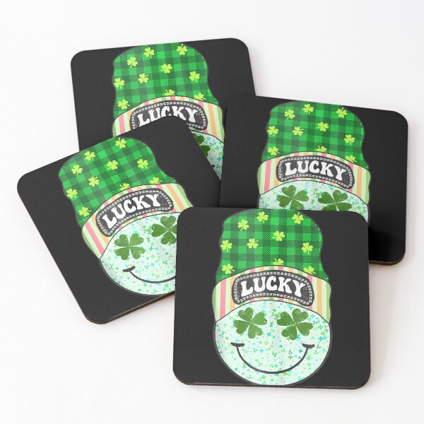 Item preview, Lucky Happy Smile Face Retro Green Shamrock St Patricks Day  designed and sold by Moxizz.