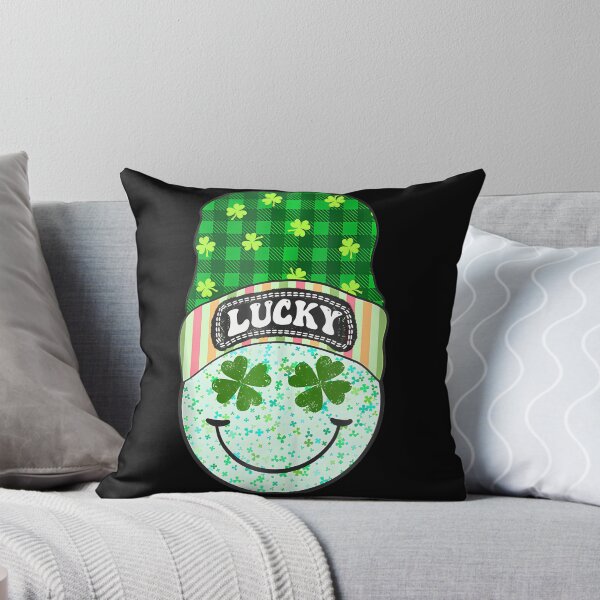 Item preview, Lucky Happy Smile Face Retro Green Shamrock St Patricks Day  designed and sold by Moxizz.
