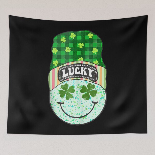 Item preview, Lucky Happy Smile Face Retro Green Shamrock St Patricks Day  designed and sold by Moxizz.