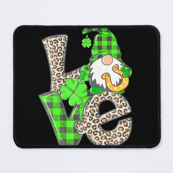 Item preview, St Patricks Day Love Gnome Shamrock Irish Leopard Plaid designed and sold by Moxizz.