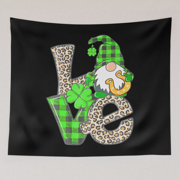 Item preview, St Patricks Day Love Gnome Shamrock Irish Leopard Plaid designed and sold by Moxizz.