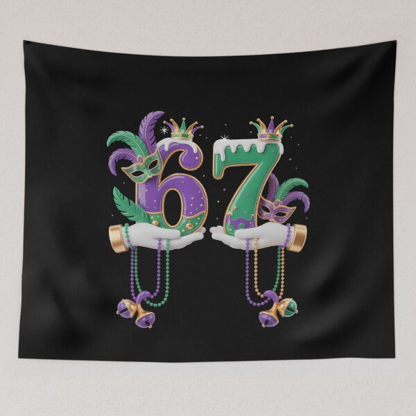 Item preview, 67 Mardi Gras 6 7 Meme Six Seven designed and sold by CruelShadesSt.