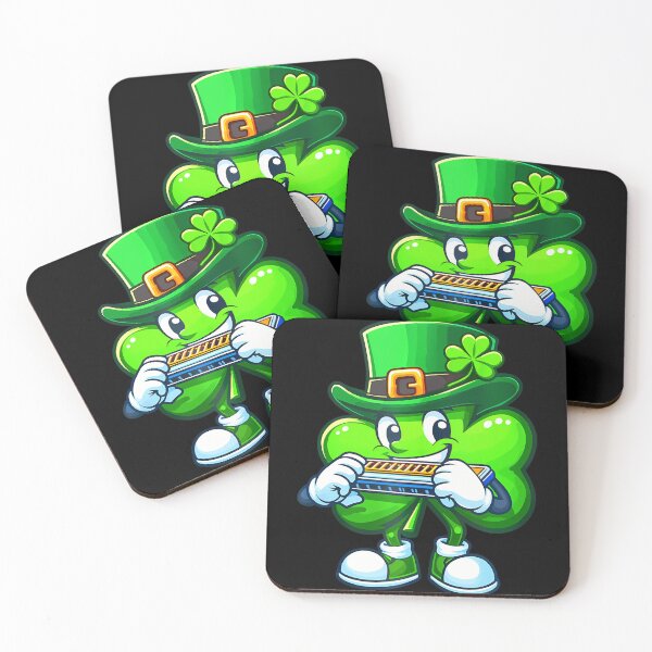 Item preview, Shamrock Playing Harmonica St. Patricks Day  designed and sold by Moxizz.