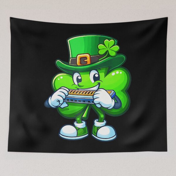 Item preview, Shamrock Playing Harmonica St. Patricks Day  designed and sold by Moxizz.