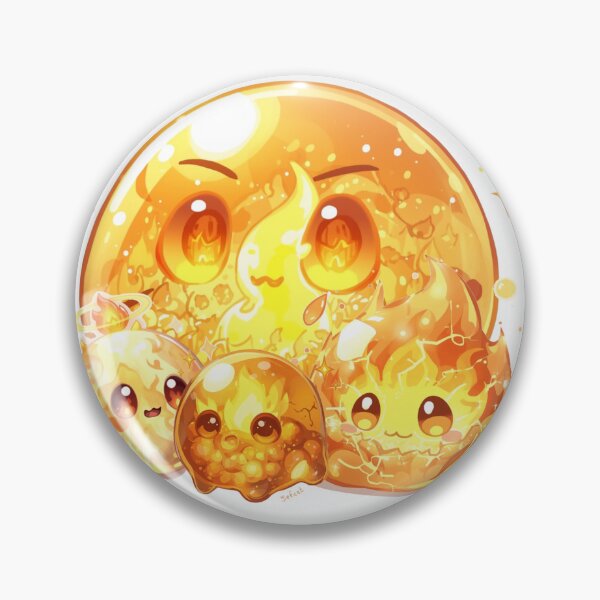 Item preview, Where Fire Breathes Life – Cute Elemental Fire Slime Family designed and sold by Monzora.
