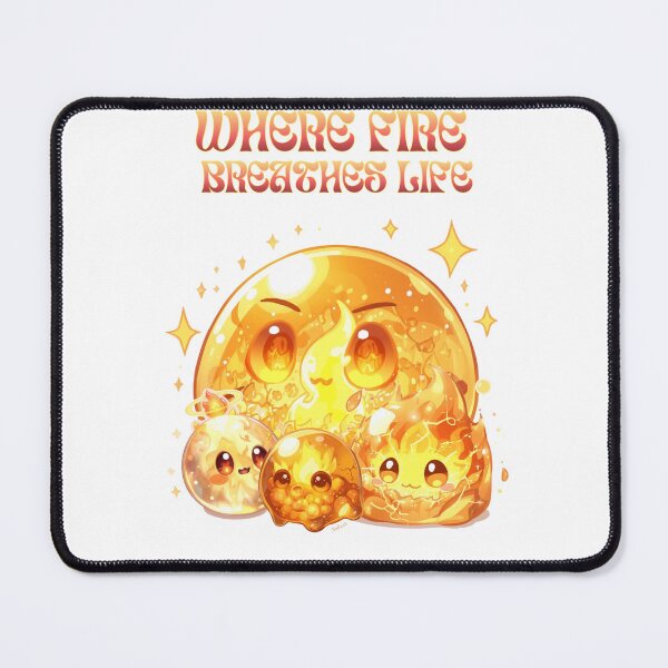 Item preview, Where Fire Breathes Life – Cute Elemental Fire Slime Family designed and sold by Monzora.