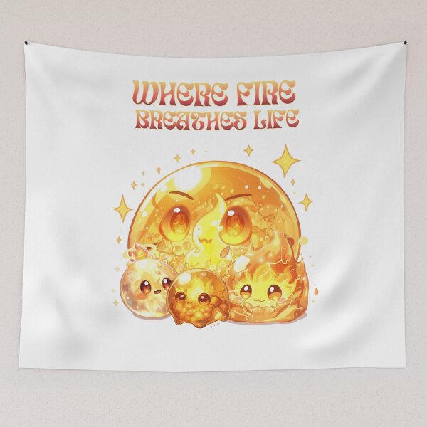 Item preview, Where Fire Breathes Life – Cute Elemental Fire Slime Family designed and sold by Monzora.