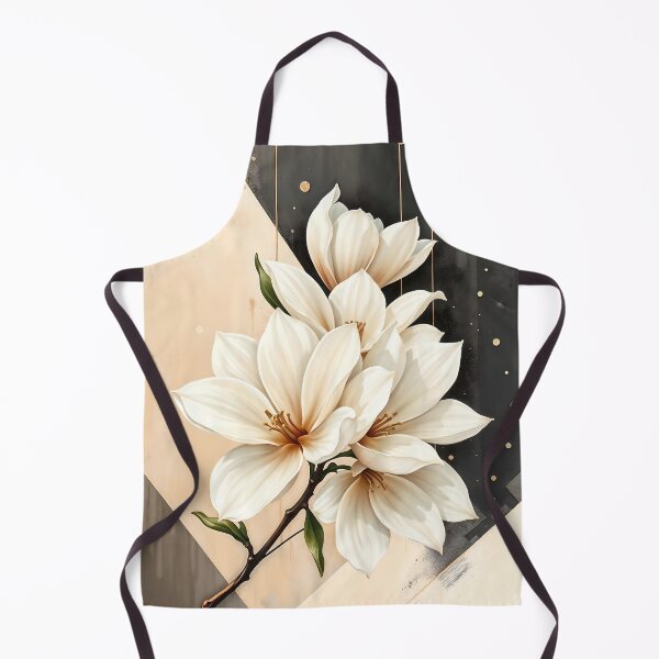 Item preview, White Magnolia Flowers, Abstract Grey and Beige artwork designed and sold by SolaoLab.