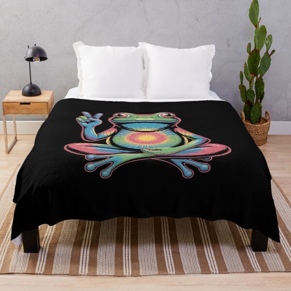 Item preview, Tie-Dye Frog Artwork Peace Sign Hippie Earth Tone Mood designed and sold by HORIZBoutique.