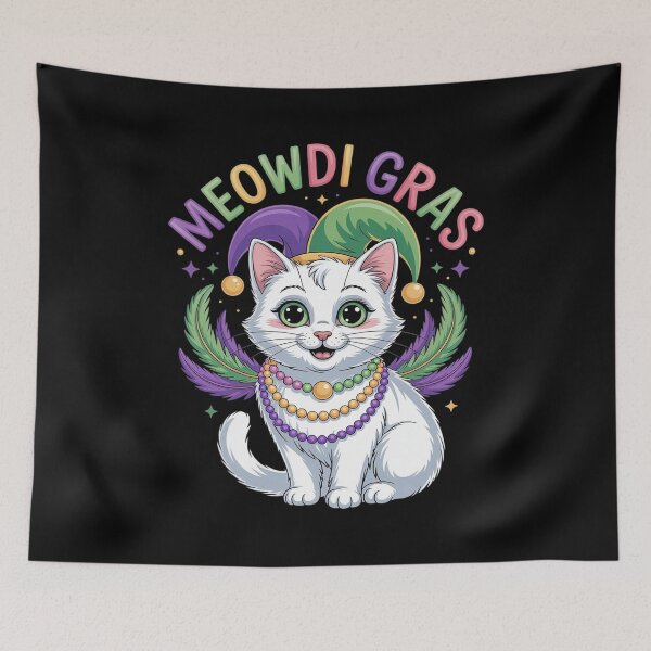 Item preview, Mardi Gras Cat Sound Masked Beads Owner Parades Carnaval Men Women Kids designed and sold by Moxizz.