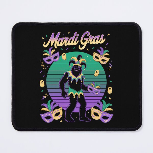 Item preview, Mardi Gras Bigfoot Funny designed and sold by CruelShadesSt.