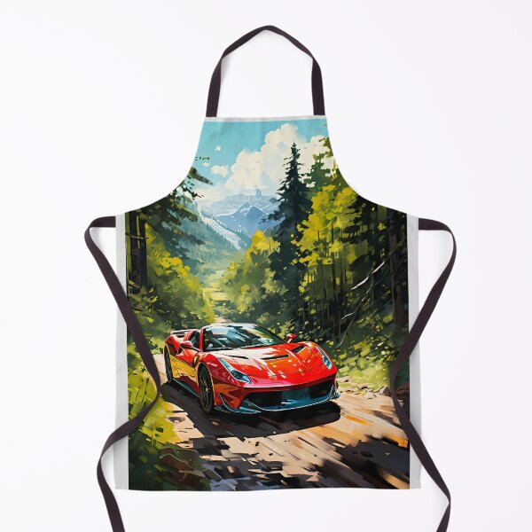 Item preview, Scarlet V12 roadster carving through sunlit forest track designed and sold by RevUpDesign.