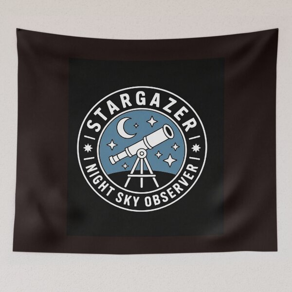 Item preview, Stargazer Night Sky Observer Clean Badge Shirt designed and sold by Viktorio Art Shop.
