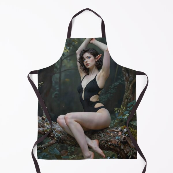 Item preview, Elven woman sits on mossy branch in forest designed and sold by CathryneDelamort.