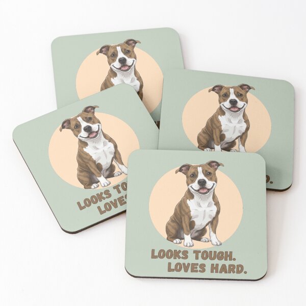 Item preview, Looks Tough Loves Hard Staffordshire Bull Terrier Shirt – Loyal Staffy Dog Design designed and sold by ArtisanBagel.