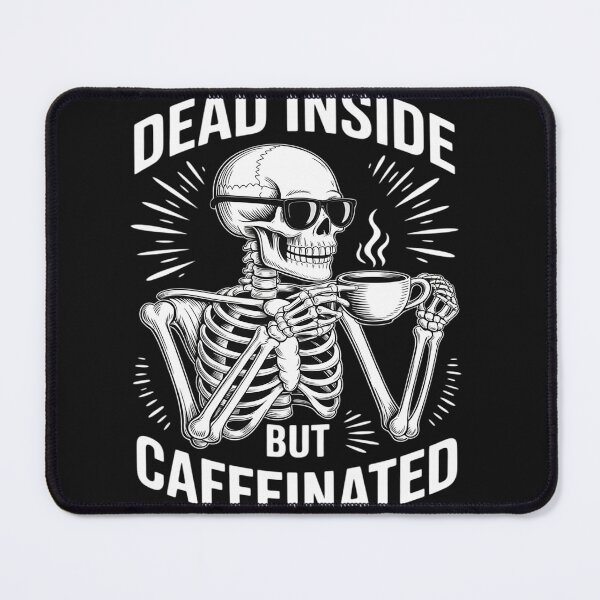Item preview, Dead Inside But Caffeinated Halloween Funny Skeleton Coffee designed and sold by katherintration.